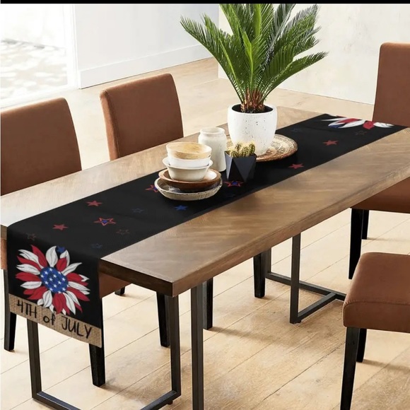 New 4th Of July Sunflower Table Runner 13x72 Memorial Day Patriotic Decor Mantel - Picture 3 of 7